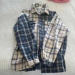 Princess Polly oversized small flannel blue